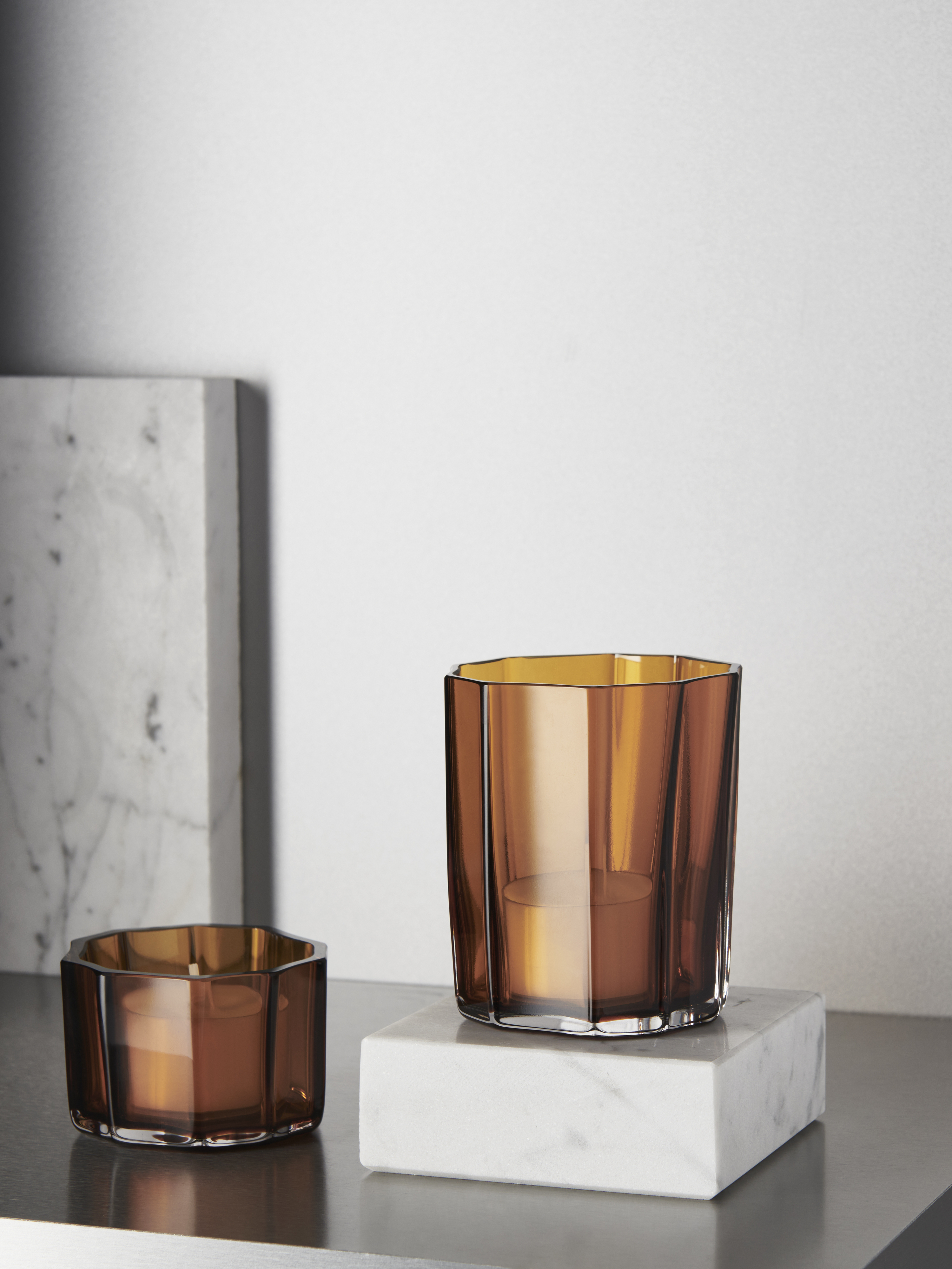 Reed ljuslykta bärnsten 45mm