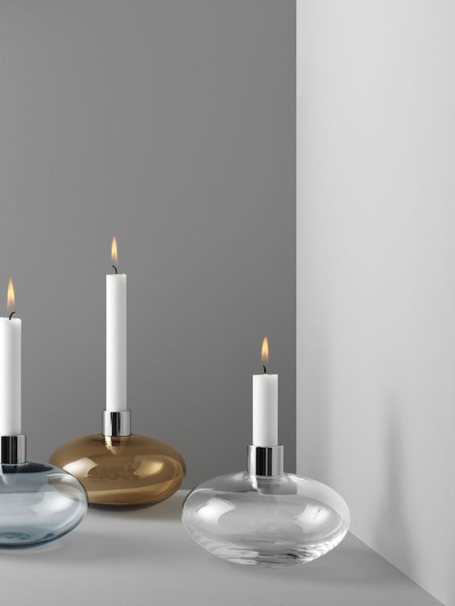Pluto candle holder grey 124mm