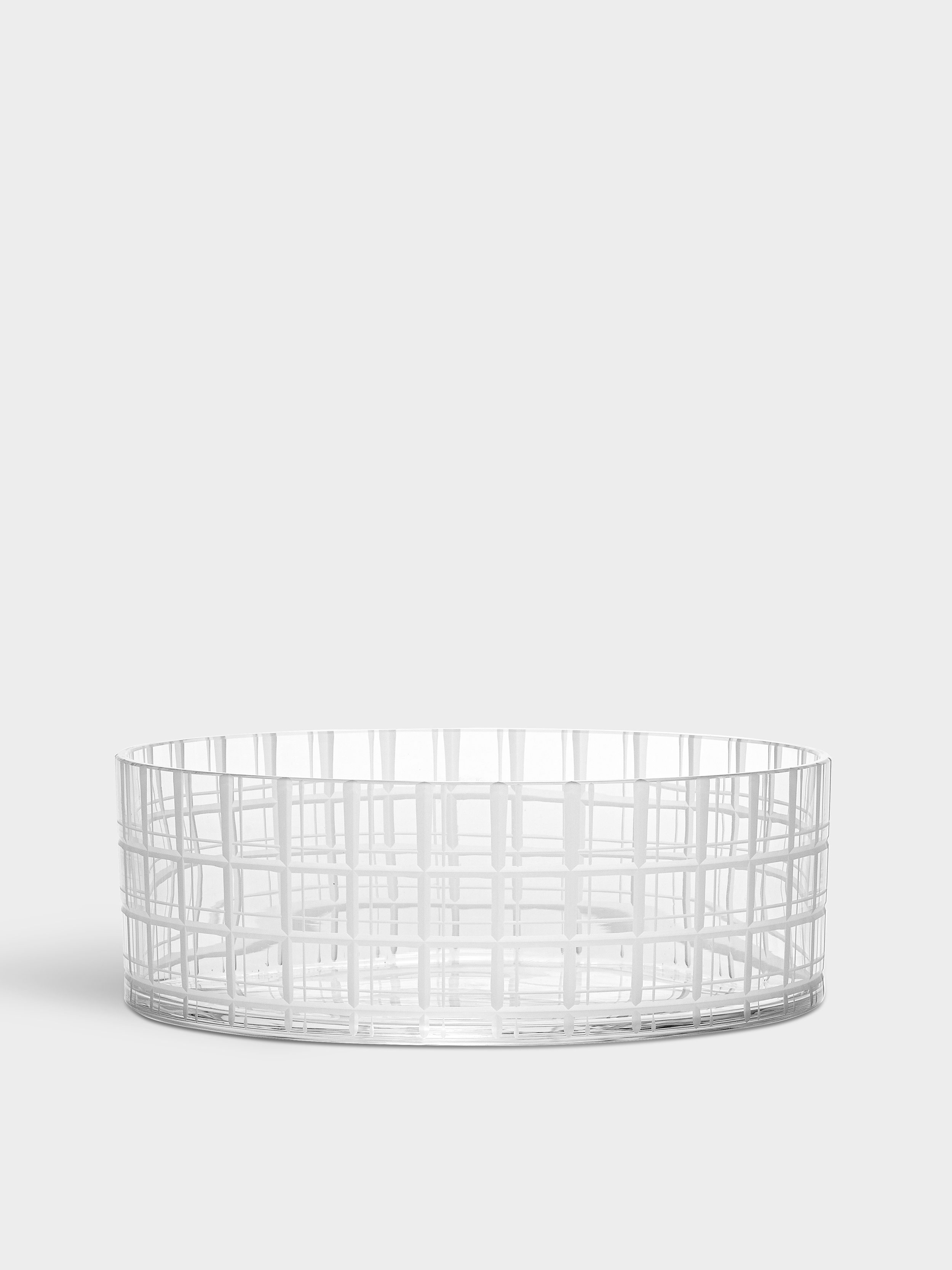 Vaso Orrefors Cut In Number Checker - 33 Cm, Design Ingegerd Råman, Cristallo Trasparente - 2