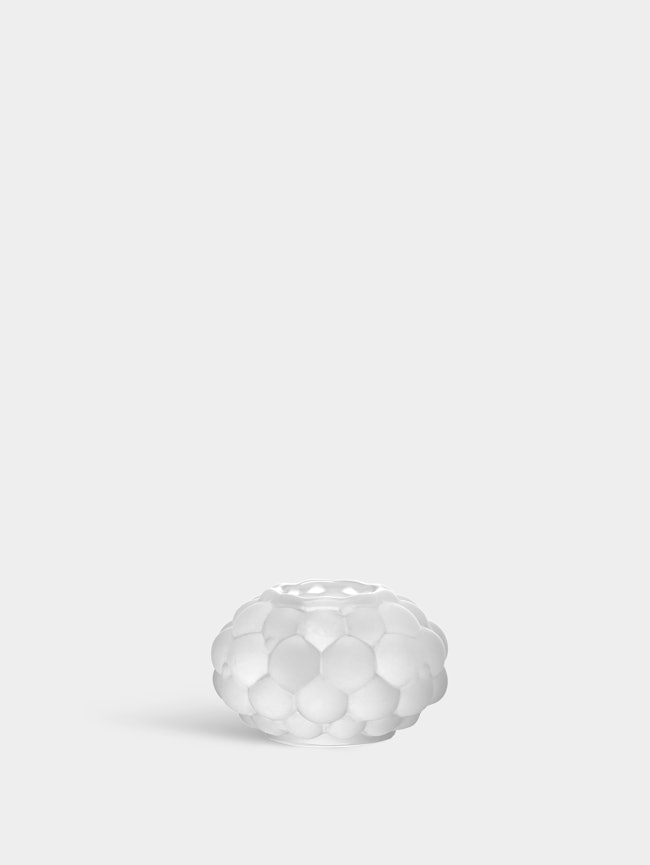 Raspberry votive candle holder frosted 69mm